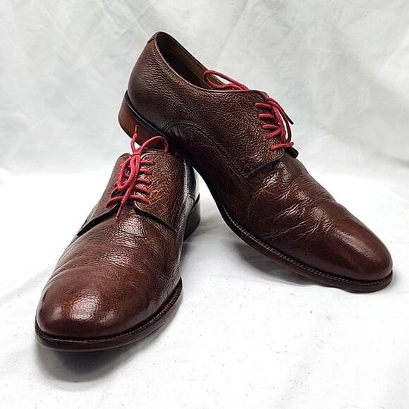 COLE HAAN VINTAGE WILLIAM DERBY OXFORD DISTRESSED PEBBLED LEATHER MENS 10.5 WIDE - Picture 16 of 16